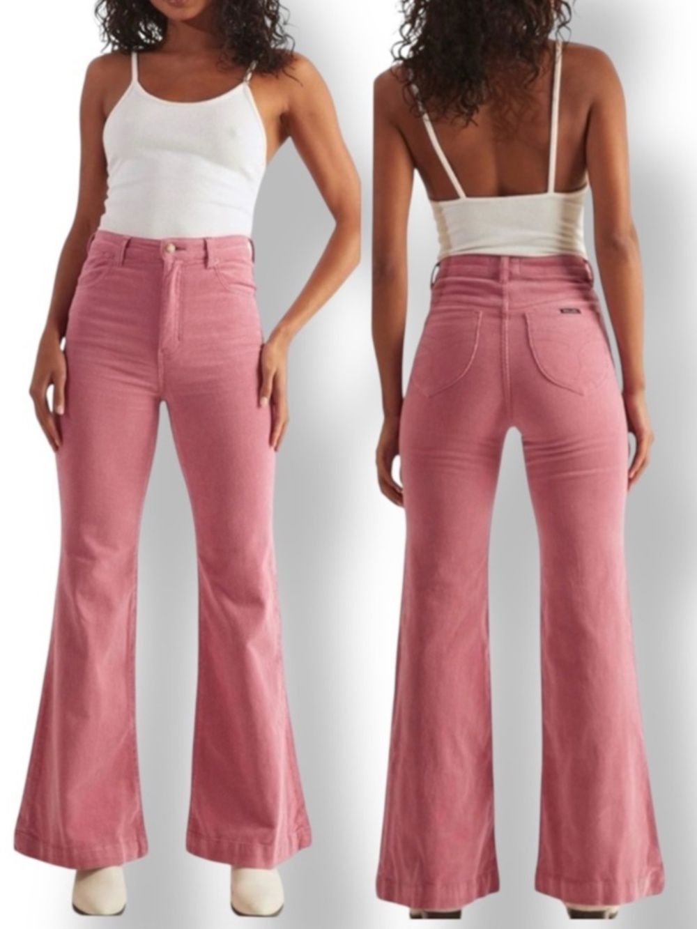 ROLLA'S Dusty Pink Eastcoast Flare Corduroy Pants Size 27